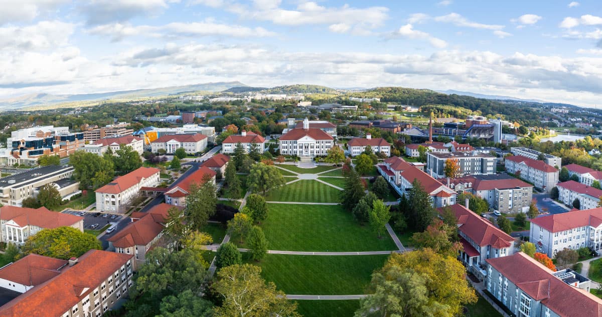 James Madison University campus quad