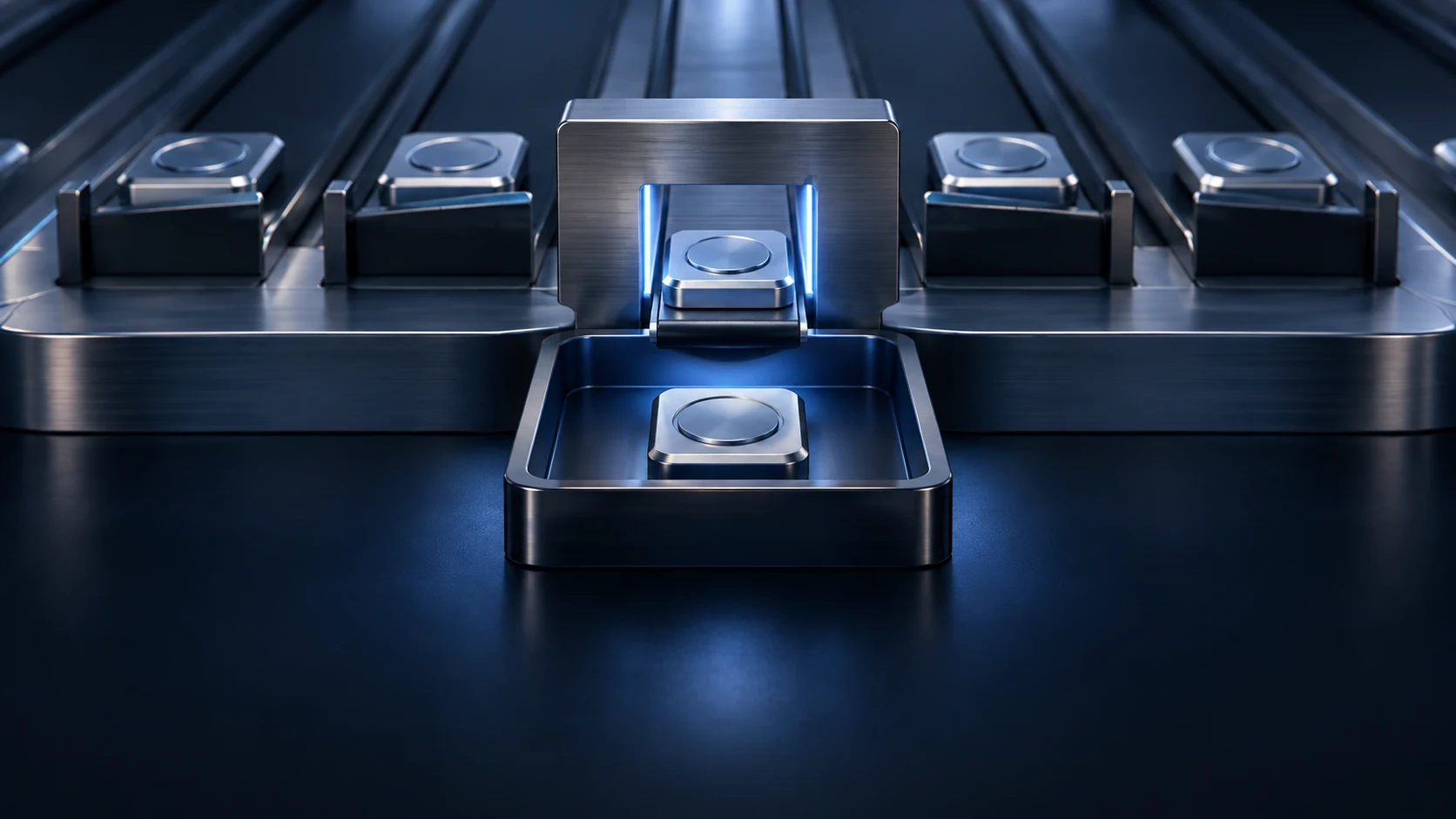 AI-generated conceptual illustration of parallel request tokens passing through a single controlled gate.