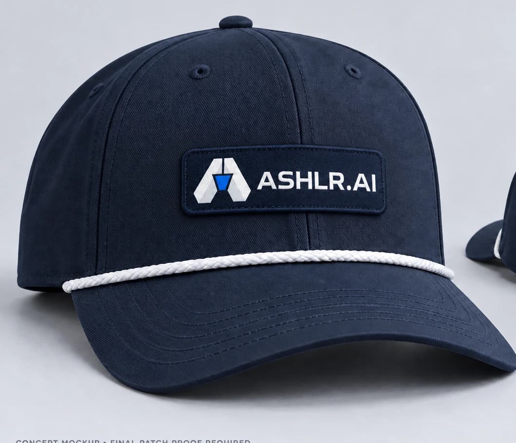 Rope patch cap in Navy, front concept render