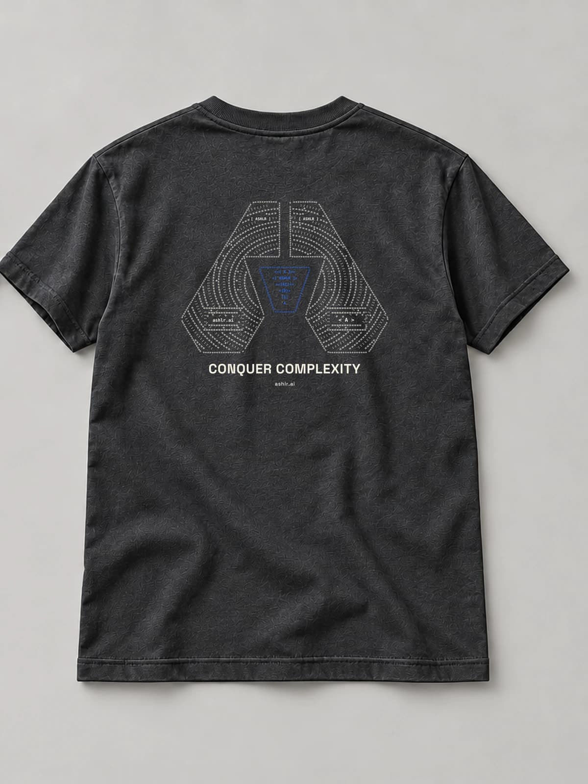 Conquer Complexity tee in Pepper, back concept render