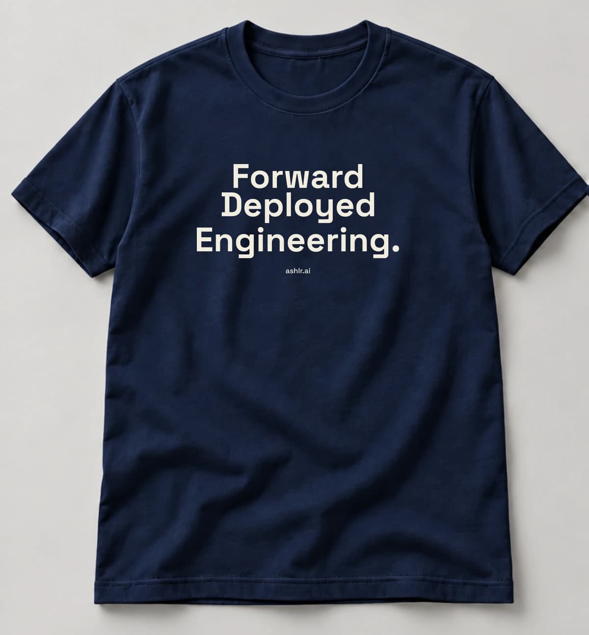 Forward Deployed tee in True Navy, front concept render